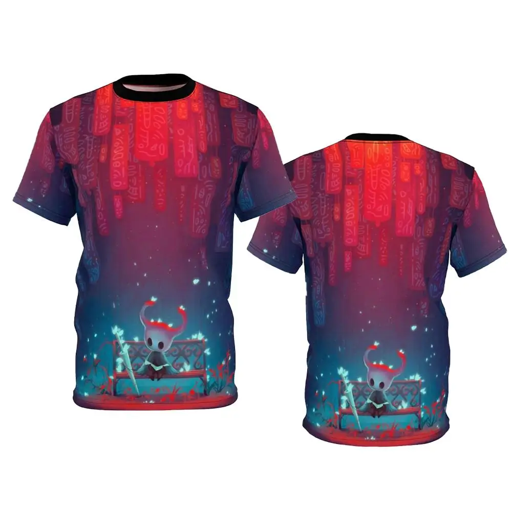 Cute Hollow Knight Character Graphic T-shirts Men's Casual Loose Short Sleeve Tee Harajuku Personalized Streetwear Kid's Clothes