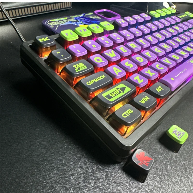 Imagem -04 - Keycap Pudim de Teclado Mecânico Double Milk Retroiluminado Transparente Rgb Pbt Cap Chave Personalizado Tintura-subbed Perfil Mda 122 Chaves