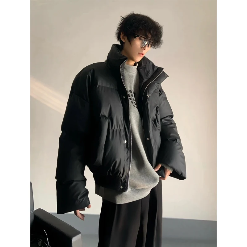 Cleanfit Winter Thickened Short Bread Style Men's Jacket Stand Collar Cotton Coat Warm Casual Loose Fit Teenagers Fashion
