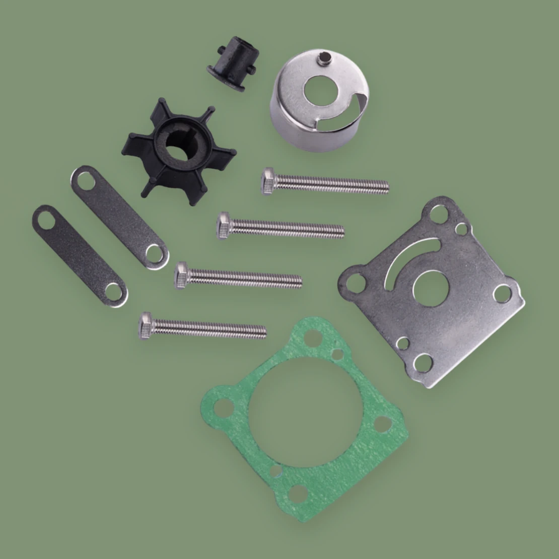 Water Pump Impeller Repair Kit Fit for Yamaha 2 Stroke 6HP 8HP Outboard 1986-1994 1995 1996 1997 1998 1999 2000 6N0-W0078-A0-00