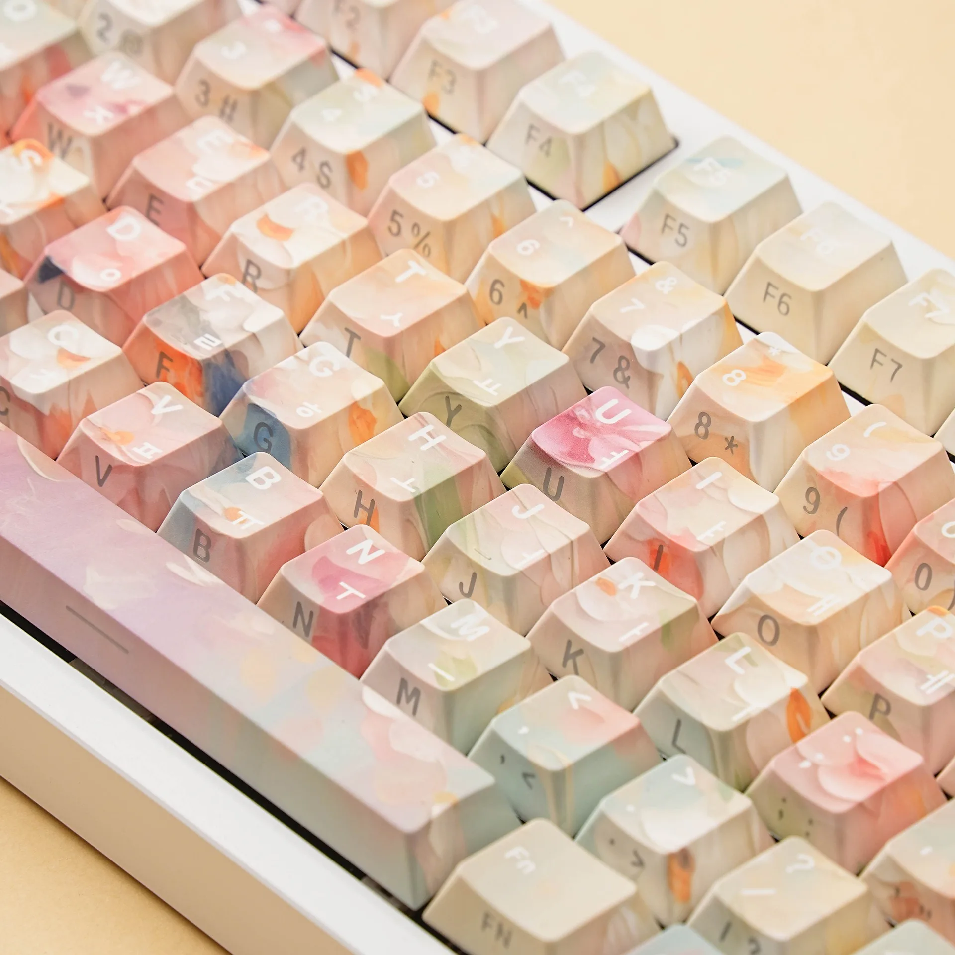 Garden Mechanical Keyboard Side Print Keycaps Spanish French German Korean Russian Arabic Japanese Cherry Profile PBT Keycap ISO
