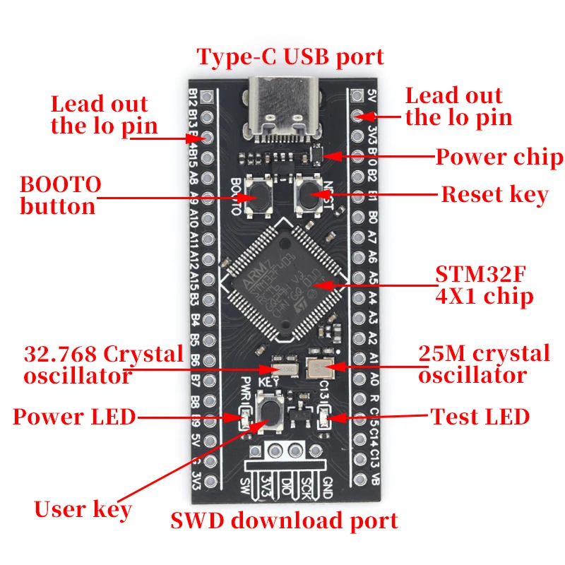 XUJIAN STM32F401 Development Board, STM32F401CEU6 STM32F4 Learning Board, Support for MicroPython/Programming