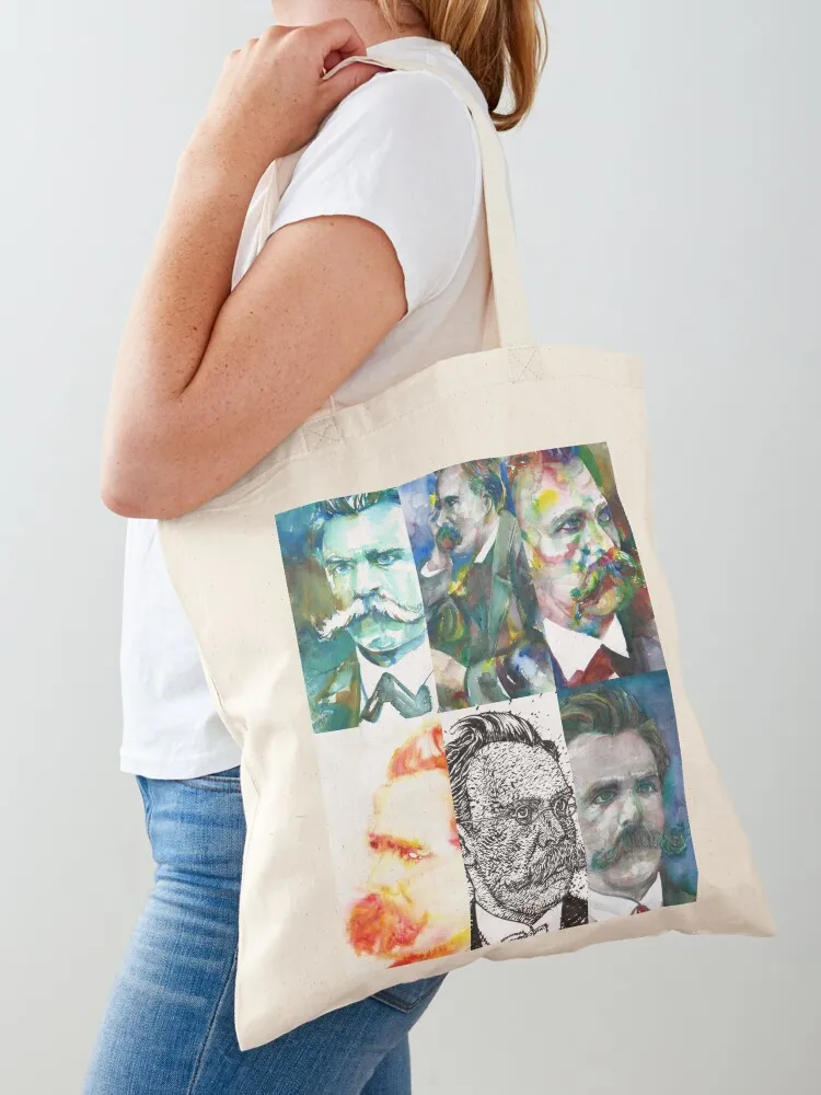 SIX TIMES FRIEDRICH NIETZSCHE Tote Bag Women's beach bags Handbags Canvas stote bag Custom bag
