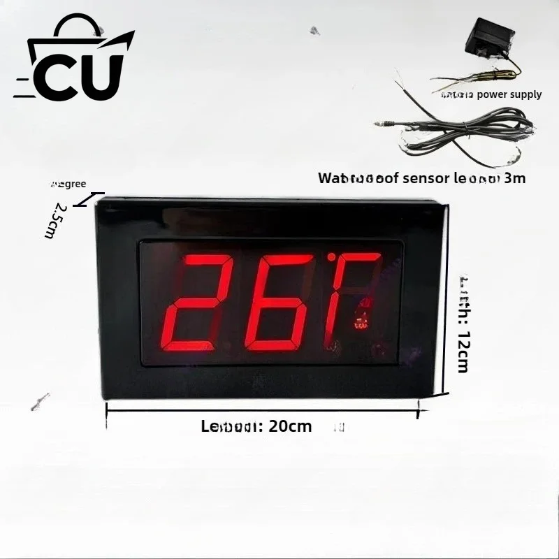 Digital thermometer for measuring water temperature, temperature sensor display, precise electronic waterproof tape probe