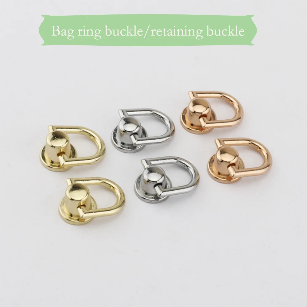 

Metal D-shaped Ring Bag Handles Chain Hook Bag Side Clip Screw Nail Rivet Handbag Strap Connector Clasp Buckle DIY Craft