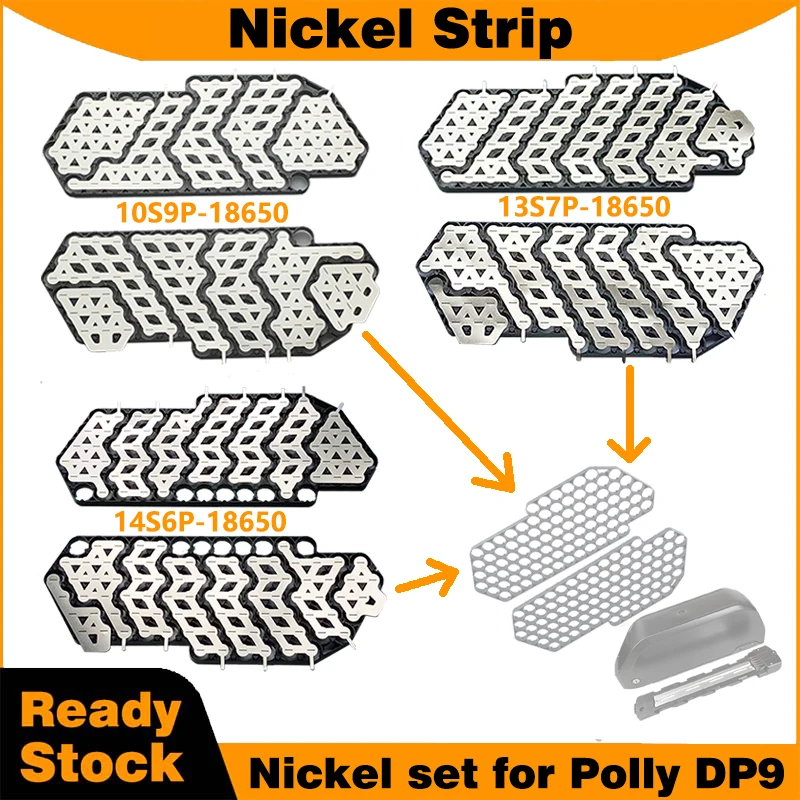 

Nickel-Plated Steel for Polly DP9 0.15mm thick 36V 48V 52V E-bike Battery pack 18650 lithium battery pack cell connectors