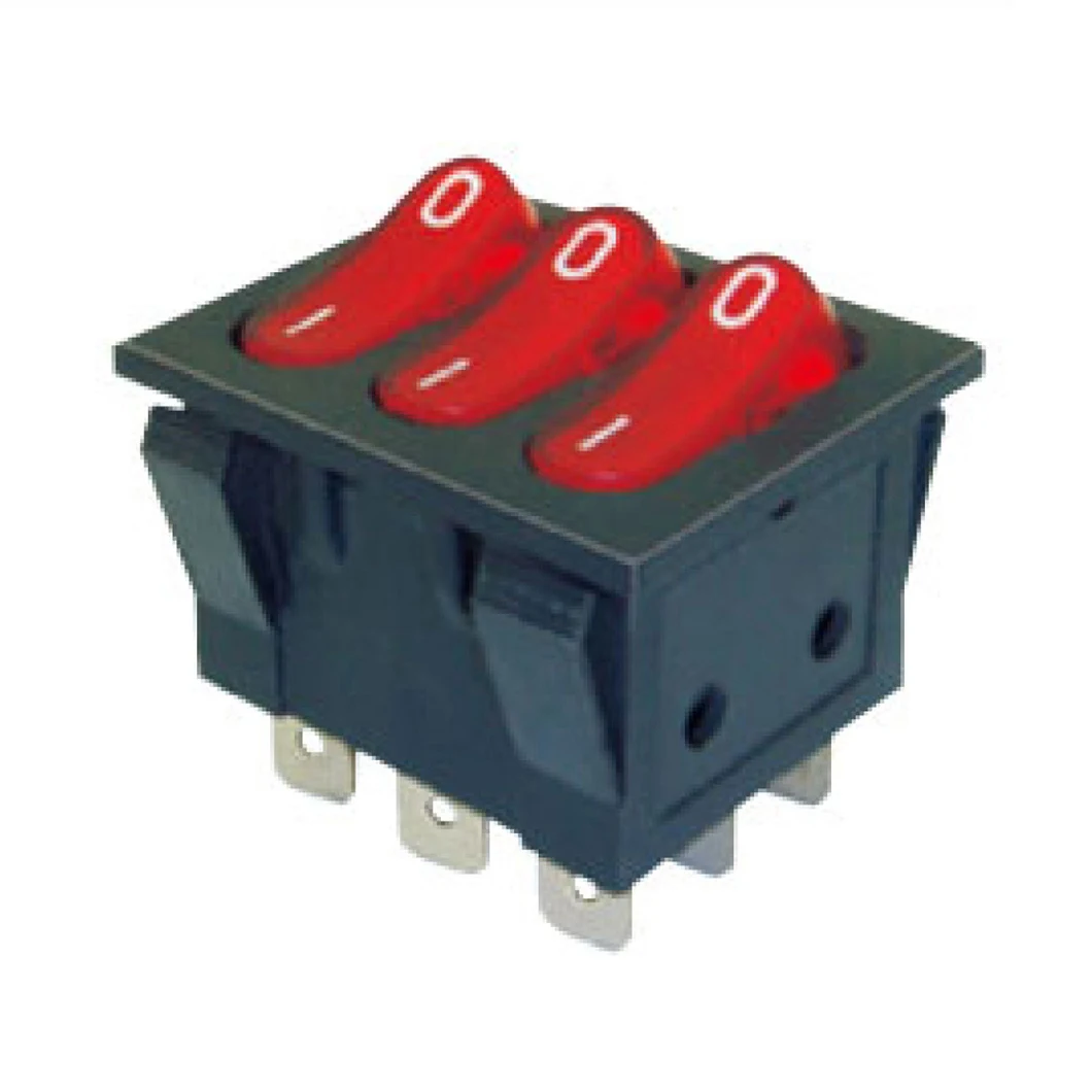 ABILKEEN KCD2-3101 Tri-Button ON-OFF Rocker Switch Latching Function Rocker Toggle Switch with 9 Pin LED Light Illuminate