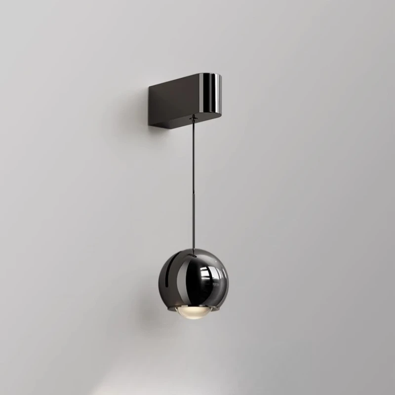 مصباح جداري لغرفة النوم بجانب السرير، مصباح إيطالي بسيط فاخر قابل للتعديل، مستشعر مسح يدوي يعتم، مصباح خط معلق