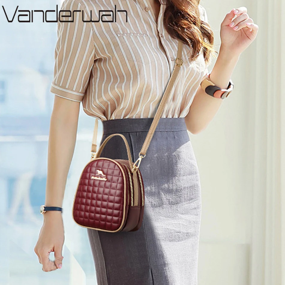 New High Quality Leather Top-handle Bag 3 Layers 2024 Women Bag Luxury Designer Handbags and Purses Brand Shoulder Crossbody Sac