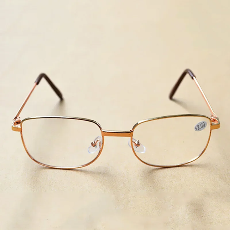 Presbyopic Lens Male Metal Frame High Definition Resin Lens New Fashionable Metal Frame Reading Glasses Old People Flower Lens