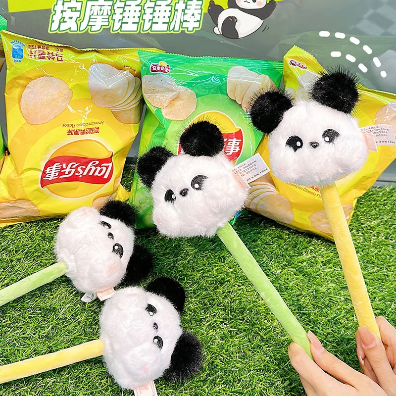 new funny fat panda plush soft Hammering stick creative small practical gifts doll cartoon fashione  decompressive doll