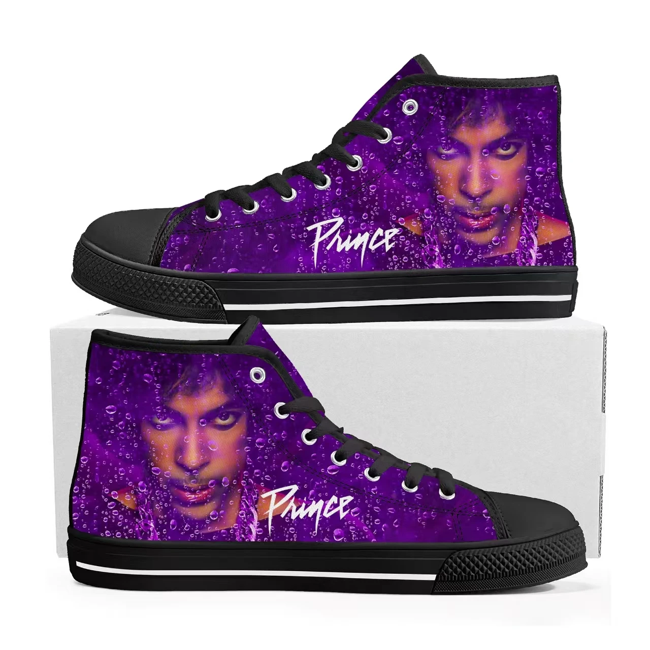 

Singer Prince Symbol Rogers Nelson Purple Rain Casual Cloth Shoes High Top Lightweight Breathable 3D Print Men Women Sneakers