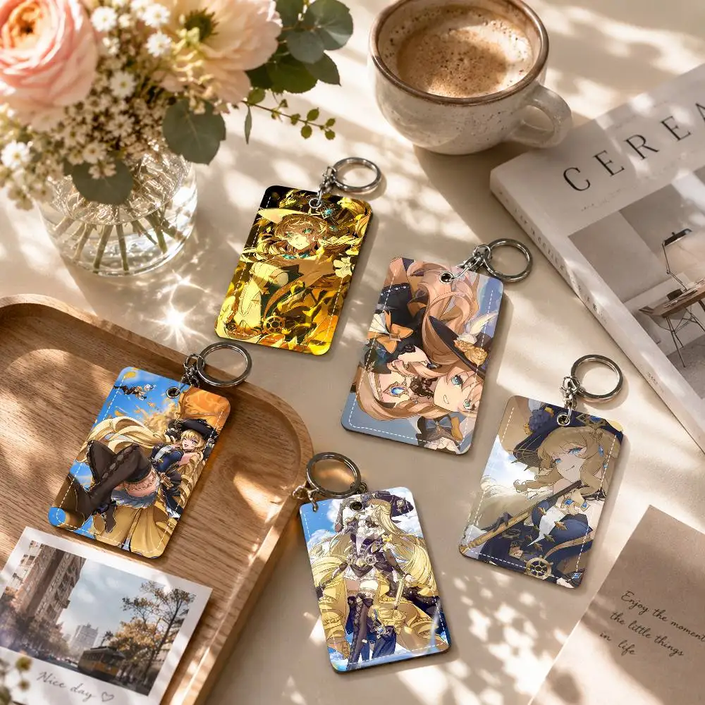 Anime Game Genshin Impact Navia Holder Suitable For Bank Card Subway Bus Card Wallet Card Case Badge Holder Keychain