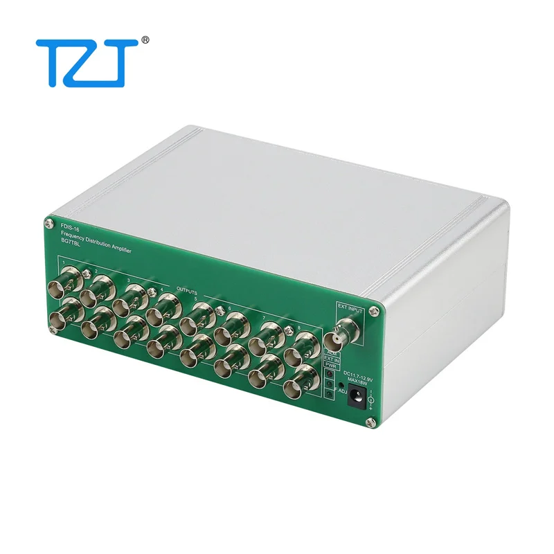 TZT FDIS-16 Frequency Distribution Amplifier with 16 Ports to Output Square Wave TTL Level (BNC-3.3Vpp/BNC-5Vpp/SMA-3.3Vpp/5Vpp)