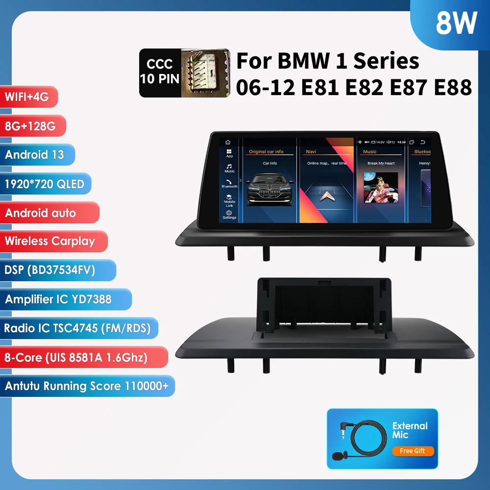 Autoradio Voor Bmw 1 Serie 06 - 12 E81 E82 E87 E88 Ccc Cic Carplay Auto Intelligente Systemen Android Auto Gps Navigatie Wifi 4G