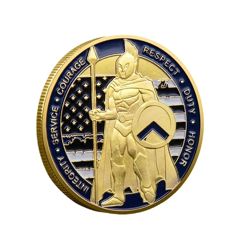 

Roman Warrior Gold Coin, American Military Challenge Gold and Silver Coin, New Century Police Emblem Commemorative Coin