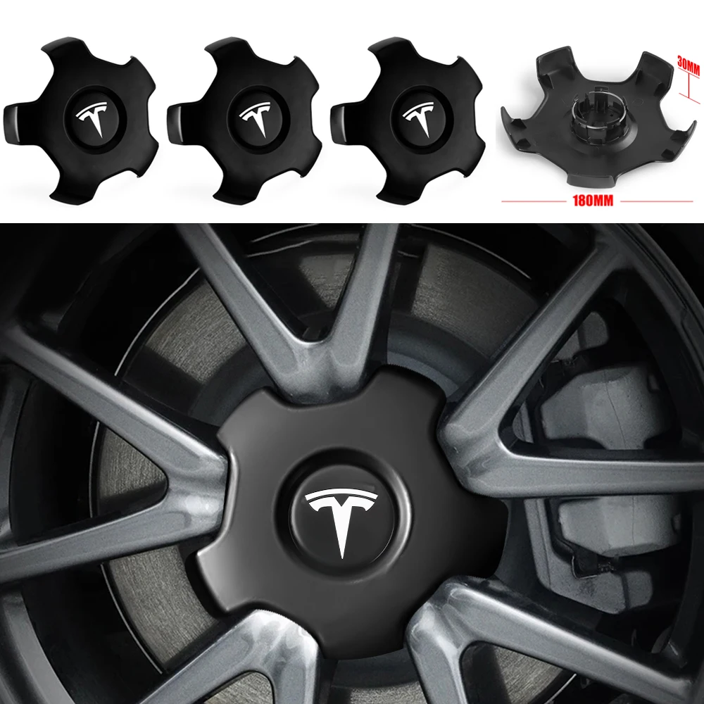 

4Pcs 180mm For For Tesla Model 3 Y S X Coil Original Hubcaps Car Wheel Center Covers Decoration Auto Hub Caps Emblem Replacement