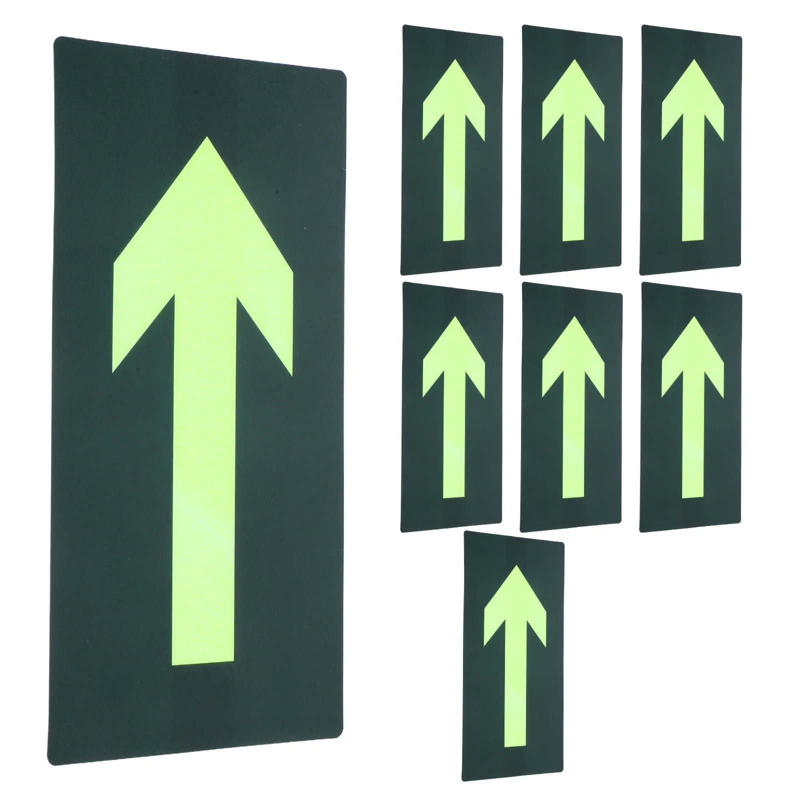 8 قطعة يتوهج في الظلام ملصقات السهم الإخلاء مقاوم للماء ذاتية اللصق علامات خروج الطوارئ للسلامة من الحرائق في الأماكن العامة #1