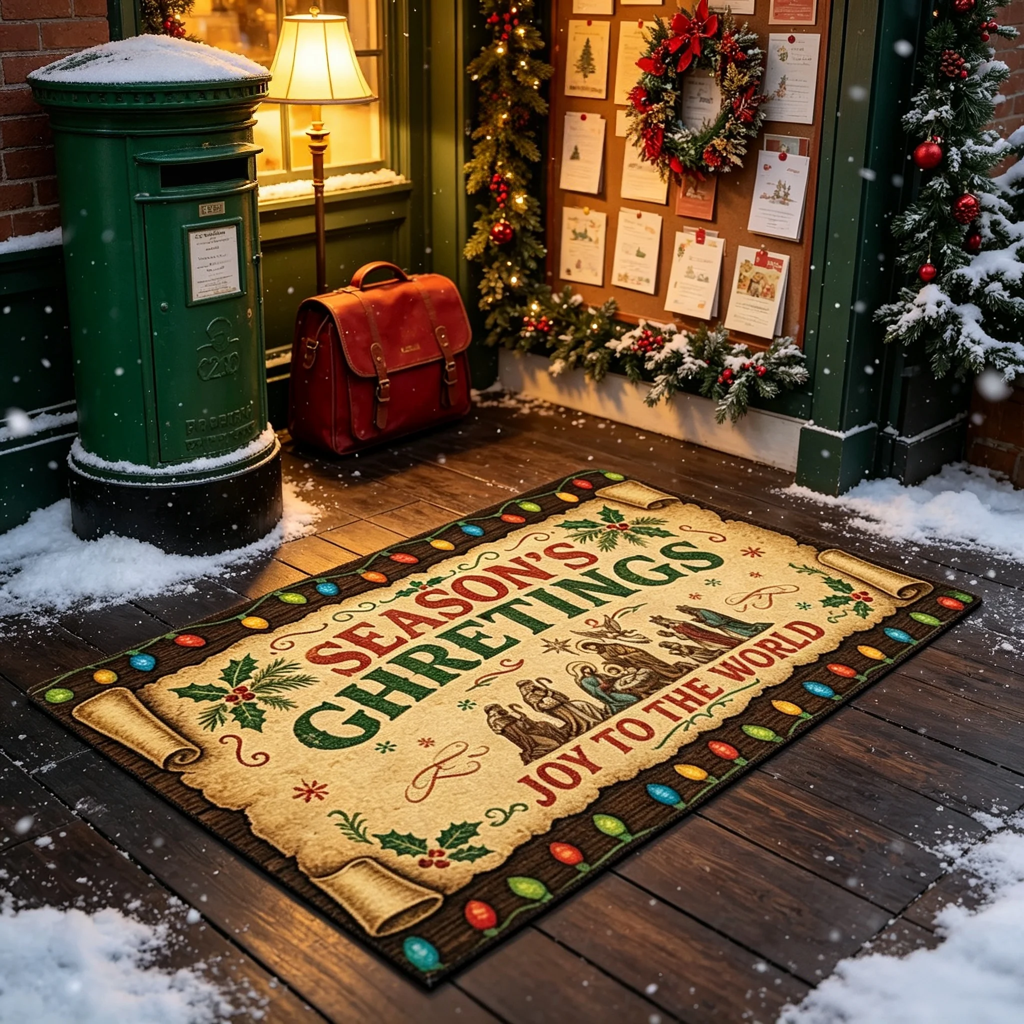Merry Xmas Dog Welcome Doormat Puppy Jingle All The Way Snowflake Print Indoor Entry Rug Winter Home Porch Festival Accessory