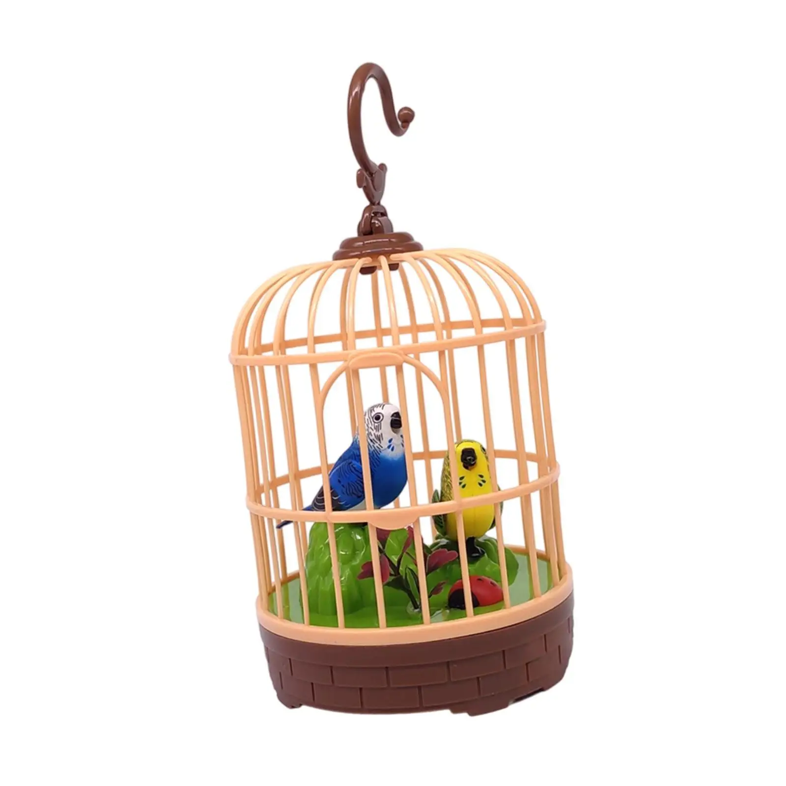 Pássaros gaiola brinquedo ativado por voz mesa & quarto acento acessório decoração para casa crianças presente de aniversário realista papagaio pássaros brinquedo