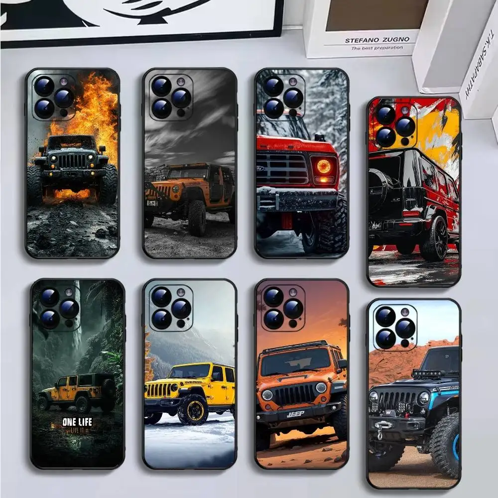 

J-Jeeps off-road SUV Phone Case For iPhone16,15,14,13,12,11 Plus,Pro Max,XS,X,XR,SE,Mini,8,7,Soft Silicone Black Cover