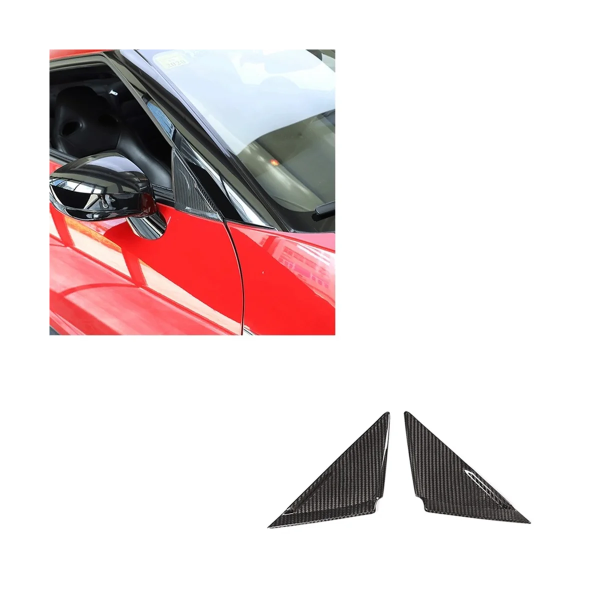 Real Carbon Fiber Car Styling A-Pillar Sticker Front Window Triangle Cover Trim for Nissan GTR R35 2008-2016