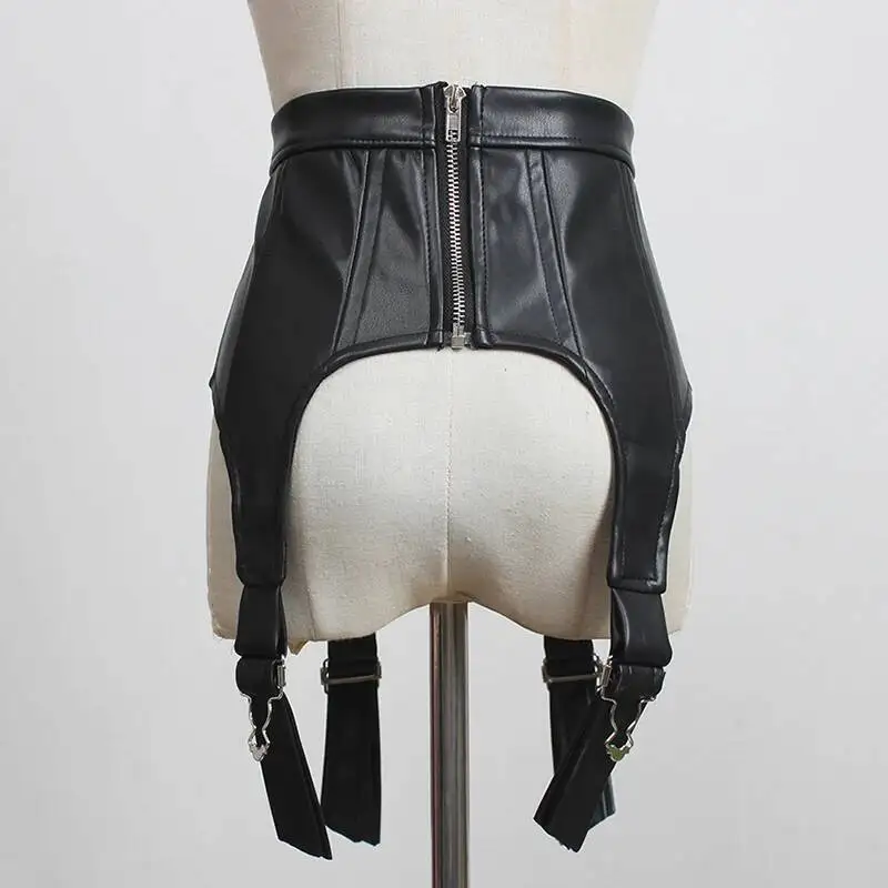 

Buckle Metal Black Zipper Pu Leather Belt Personality Women New Fashion All-match Spring Autumn 2026 1DD7A