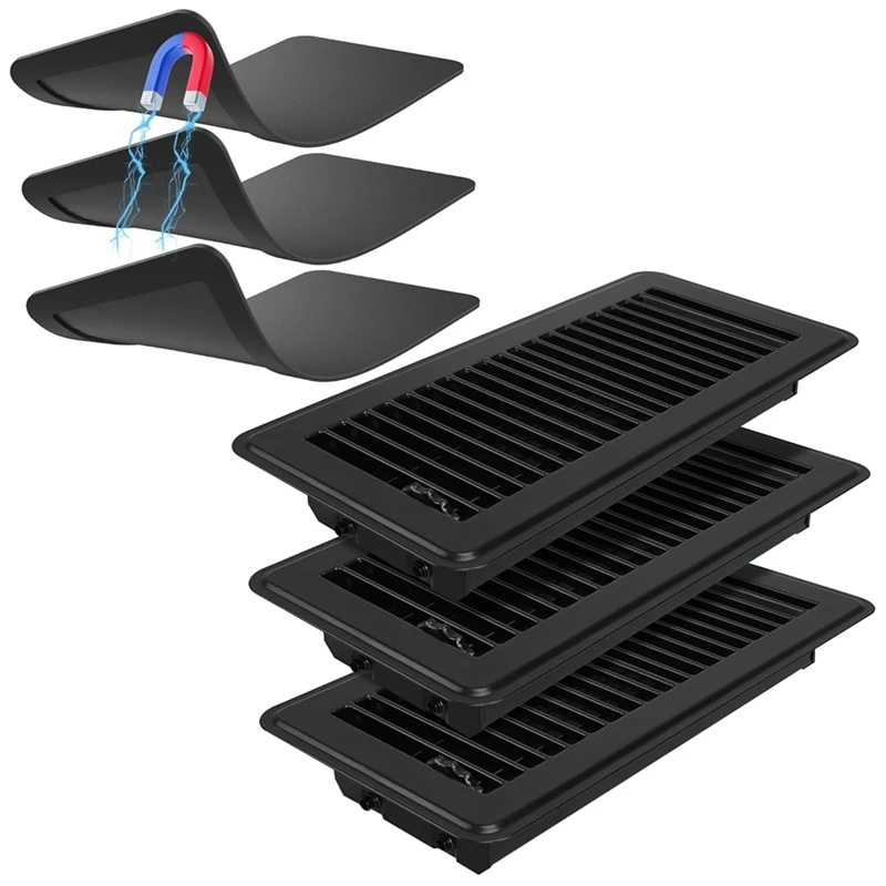 Floor Register 4 X 10 Inch With Strong Magnetic Vent Cover Set Air Vent Cover Set For Home Floor Wall Or Celling For HVAC RV AC