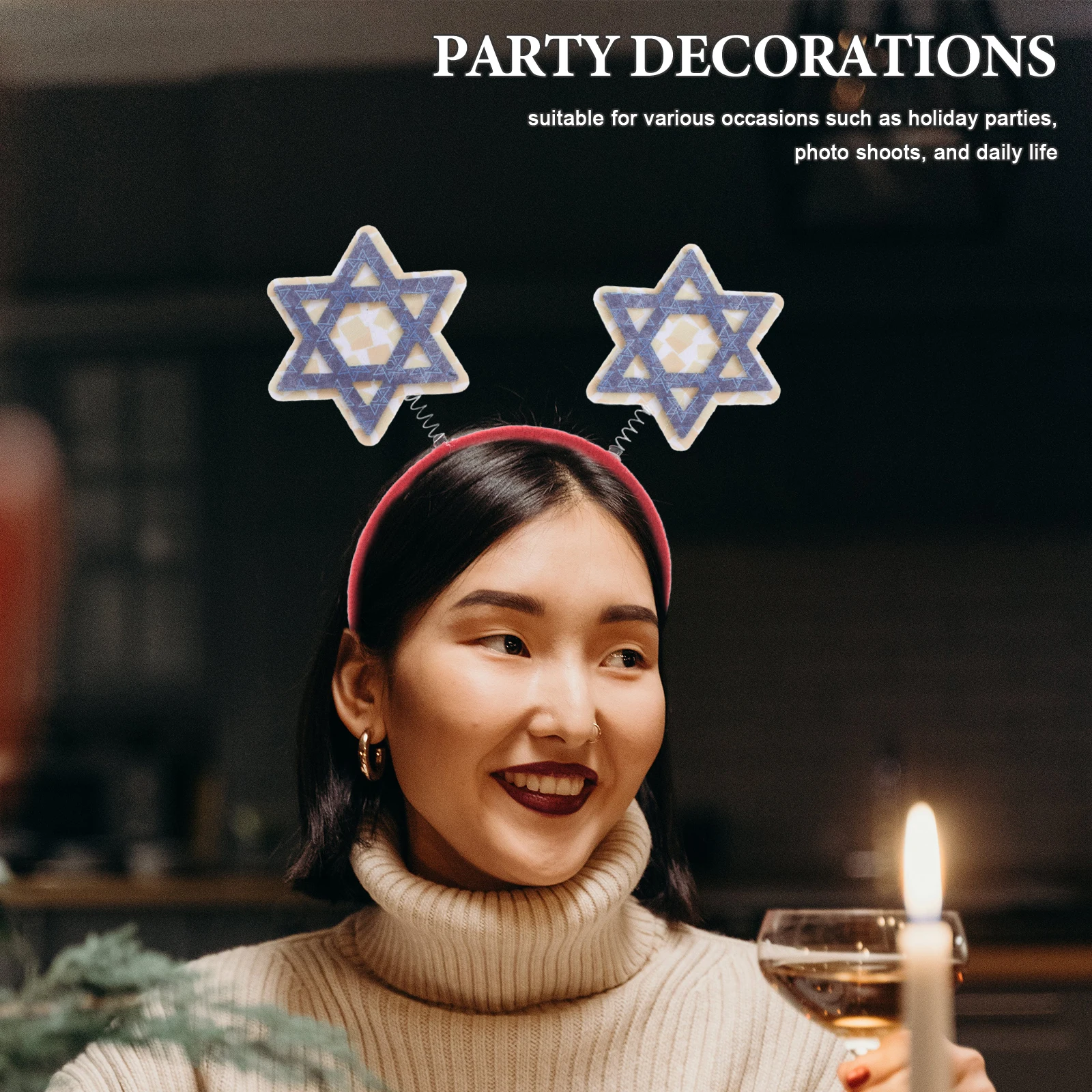 

4 шт., сувениры для Хануки, повязки на голову со звездой Давида, праздничный реквизит для фотосессии, праздничные украшения, патриотические волосы