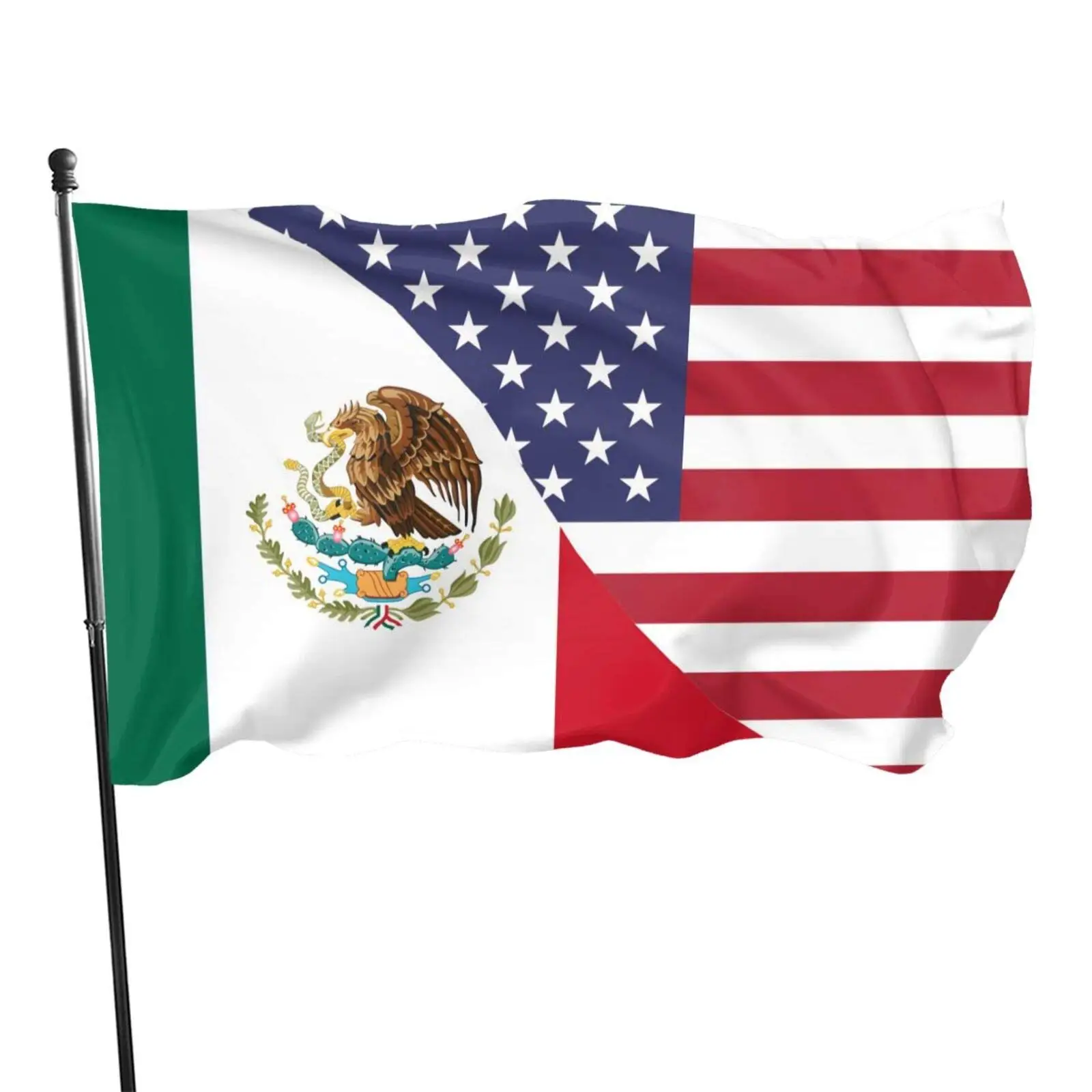 Hot Style Custom Size 100% Polyester Mexico USA Friendship Flag