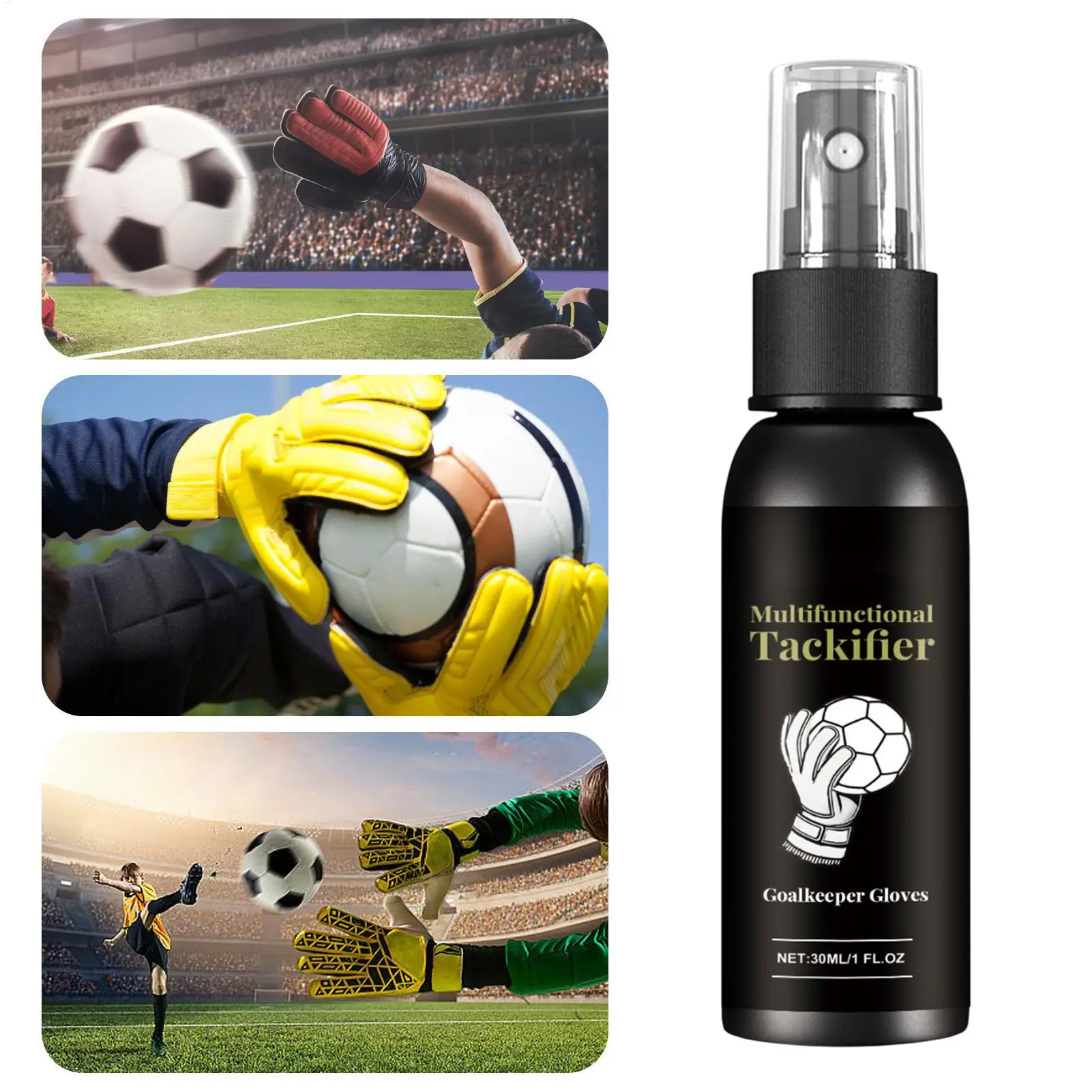 Grip Spray for Football Gloves 30ml Safe Goalkeeper Gloves Spray Gloves Wash & Prepare Effective Protective Glove Grip Sprays