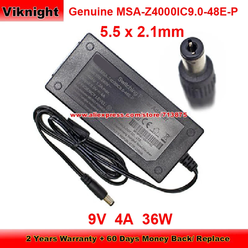 

Genuine 9V 4A 36W AC Adapter for Moso MSA-Z4000IC9.0-48E-P with 5.5 x 2.1mm Tip Power Supply