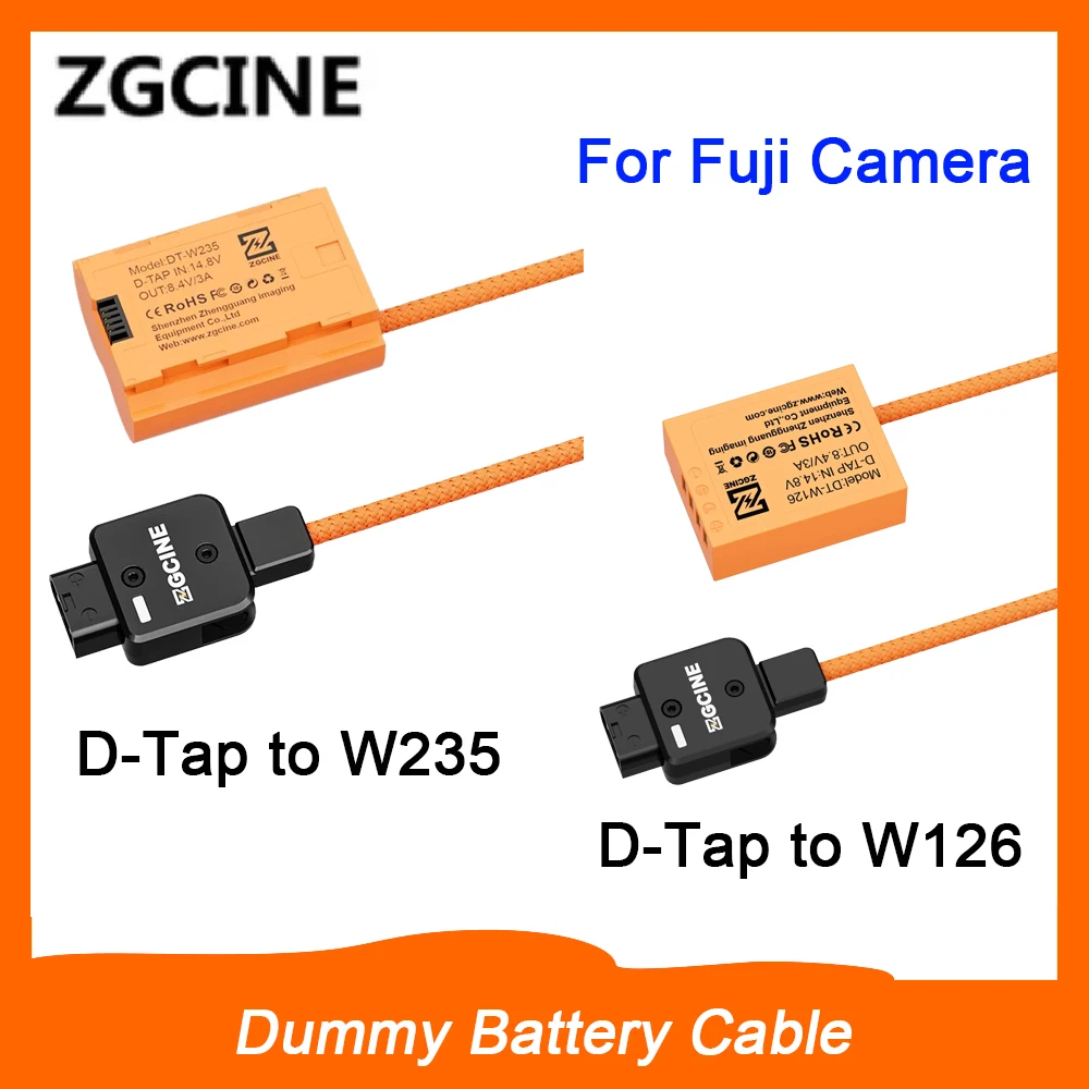 ZGCINE D-Tap to W235/W126 Dummy Battery Cable For Fuji Camera for Fuji XT5 GFX100S XH2 X-S20 T30II XT50 X100V XA7 XT200 XA5 XT3