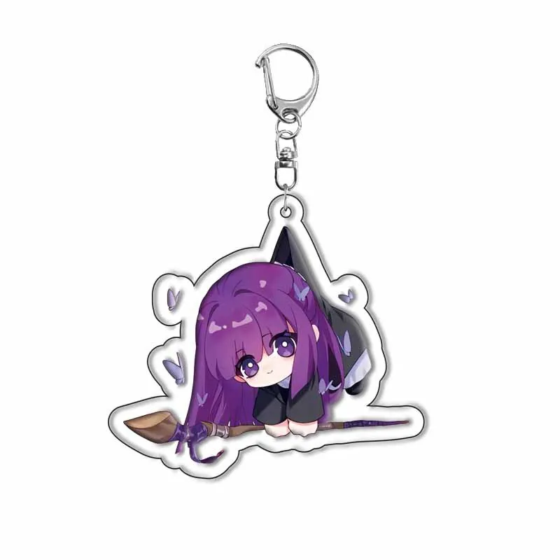 Kawaii أنيمي فريرين: ما وراء نهاية الرحلة السرخس سلسلة مفاتيح مصنوعة من الأكريليك الكرتون الطلاب على ظهره اكسسوارات سيارة قلادة هدايا ساحرة #6