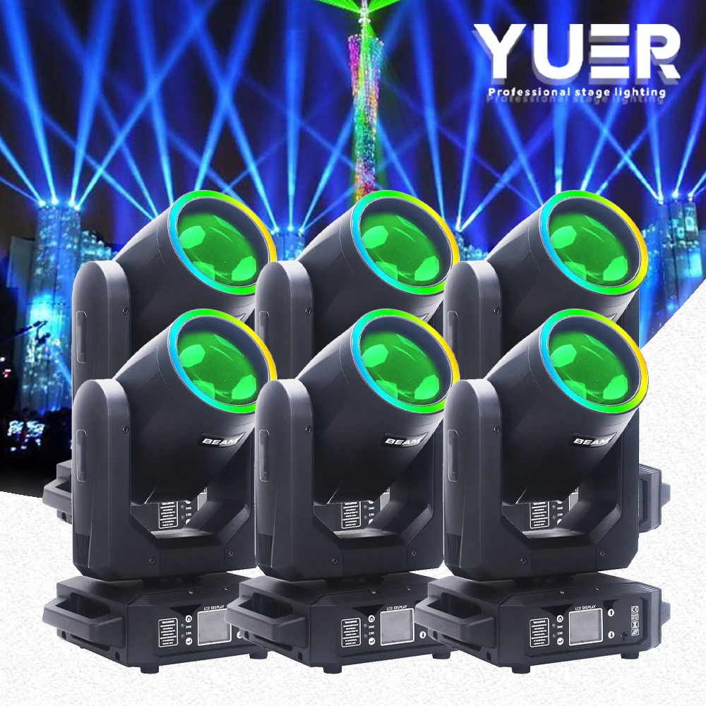 6pcs 200W Moving head light 12 Gobos LCD display 18 prism Auto DMX contol professional Light Disco Bar Party DJ Club lighting