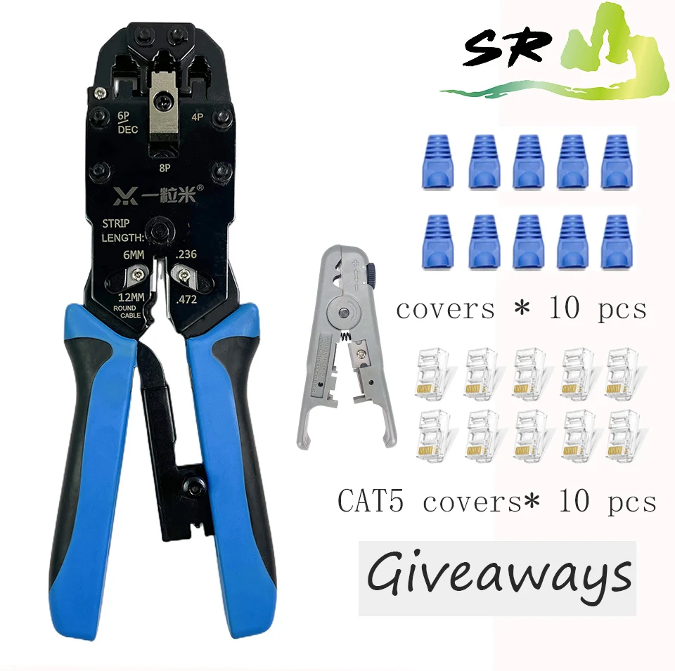 

Rj 45 crimper tool passthrough crimp tool connectors crimp tool crimper multifunctional tools press pliers for crimping