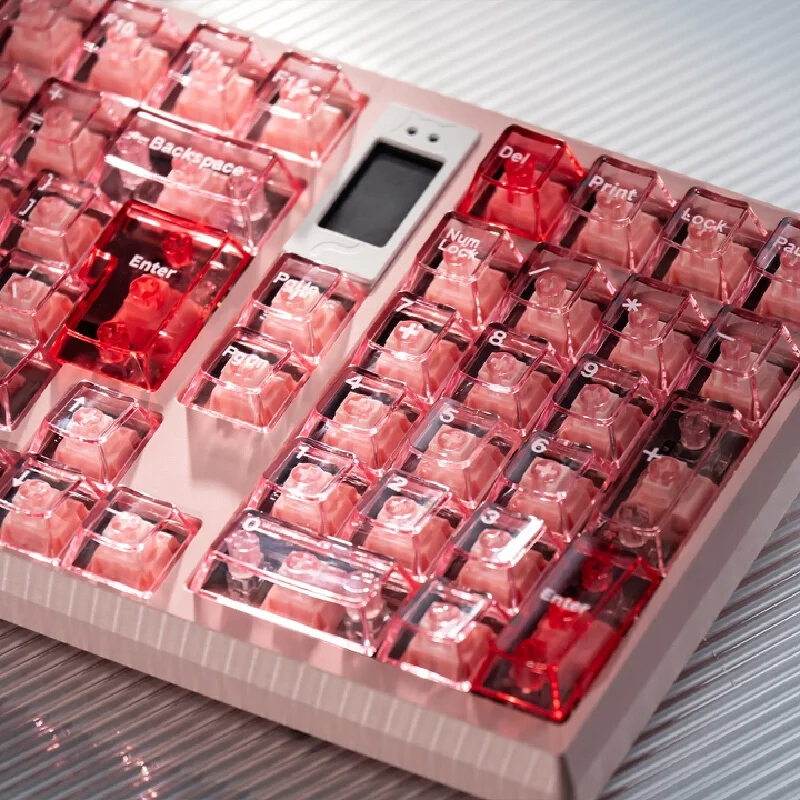 Transparent Purple Crystal Mechanical Keyboard Keycaps Pc Material Uv Printed Original Factory Height Custom For Magnetic Axis