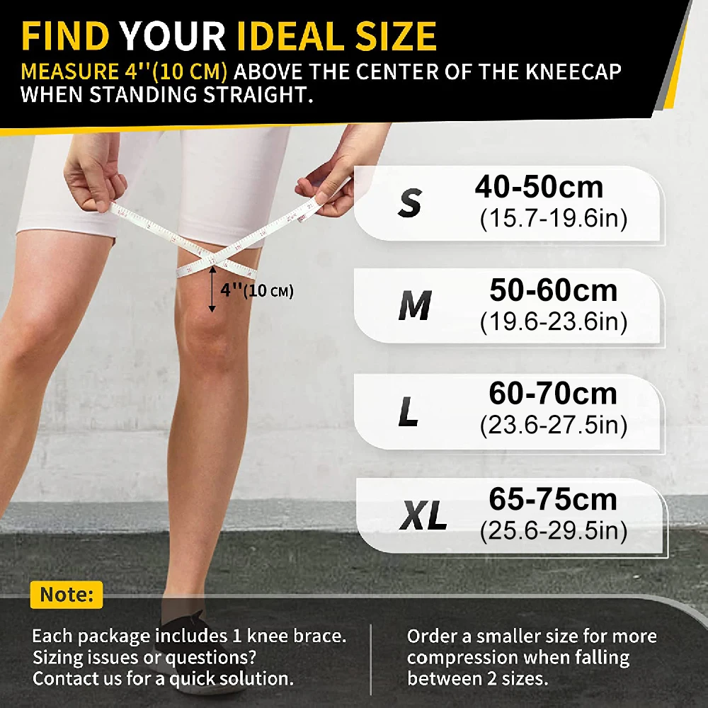 1PC Compression Knee Support Sleeve,Gel Patella Cushion & Detachable Patellar Strap Design Sports Knee Brace for Cycling,Running