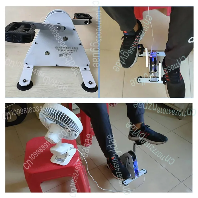 Portable Pedal Generator Rehabilitation Training Device Spinning Bike Dual USB Output DIY Fitness Geared Foot-Operated Generator