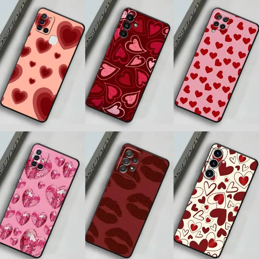 Love Lipstick Case for Samsung Galaxy A02s A06 A04 A30s A03 A53 A05 A71 A73 A50 A56 A20s Phone Cover
