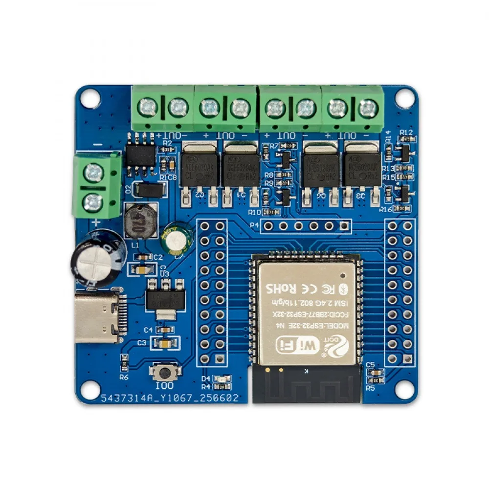 DC-powered Development Board ESP32 Four-channel MOS Switch Module Reserve UART Pins to Support UART Burning and Development
