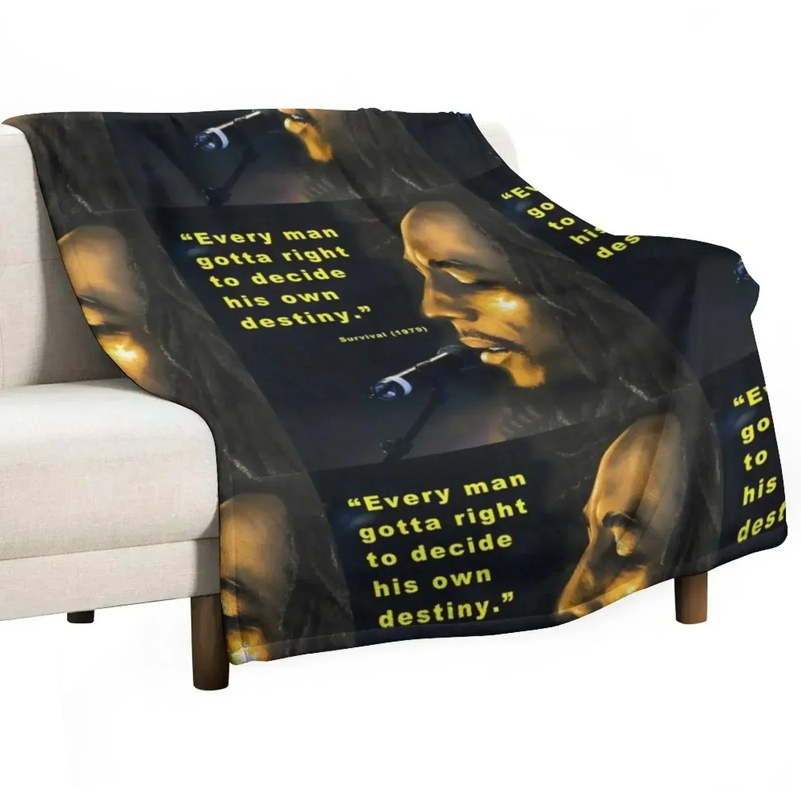 Conscious Bob Marley Vibes Throw Blanket Bed covers Hairy Polar Blankets