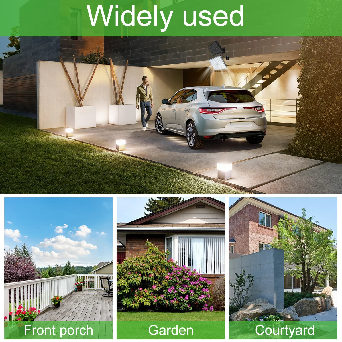 Solar Light Outdoor With Motion Sensor LED Split Indoor Wall Lamp Garden 3 Working Modes 5M Cable Waterproof Sun Panel Lights