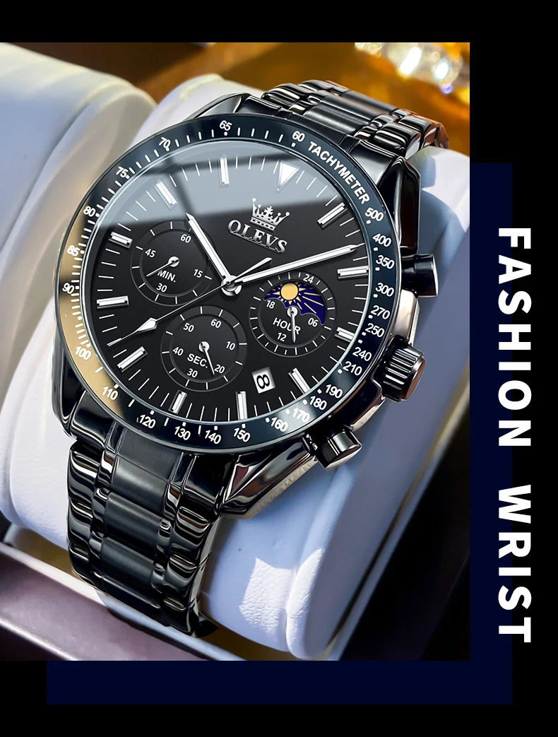 OLEVS Original Luxury Brand Watch Men 2024 NEW Multifunctional Chronograph Waterproof Luminous Trend Men's Wristwatches