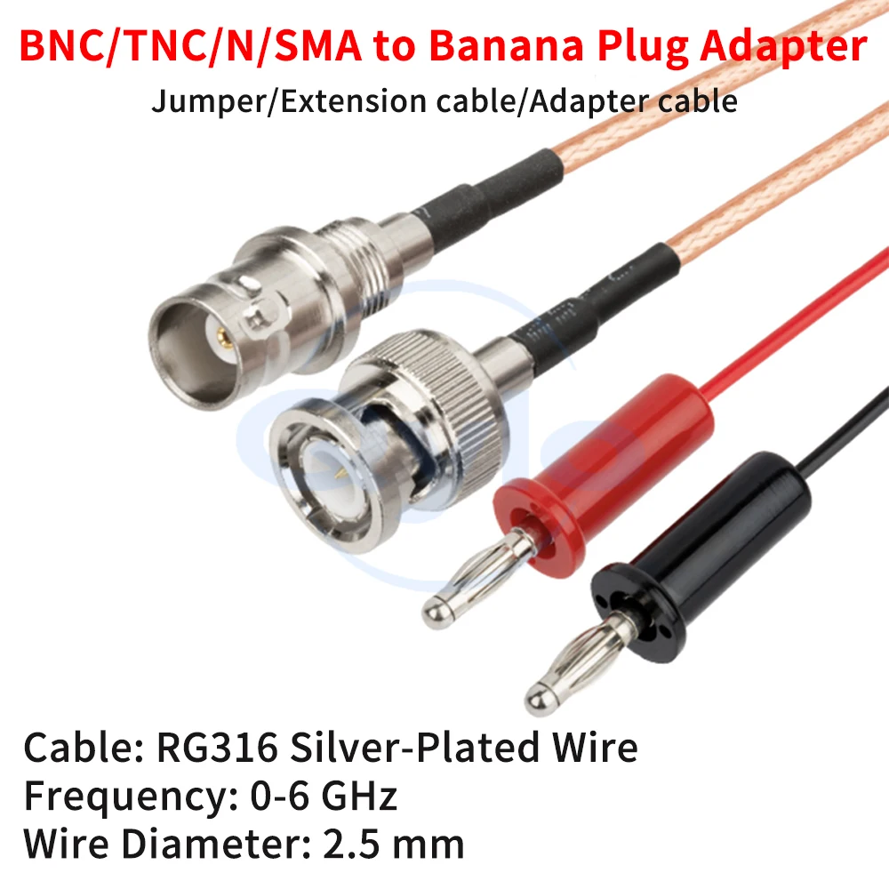 SMA SMB BNC TNC N-to-Banana Plug 4mm Adapter Cable Male/Female Connectors Q9 Antenna Extension Cable (1 pcs)