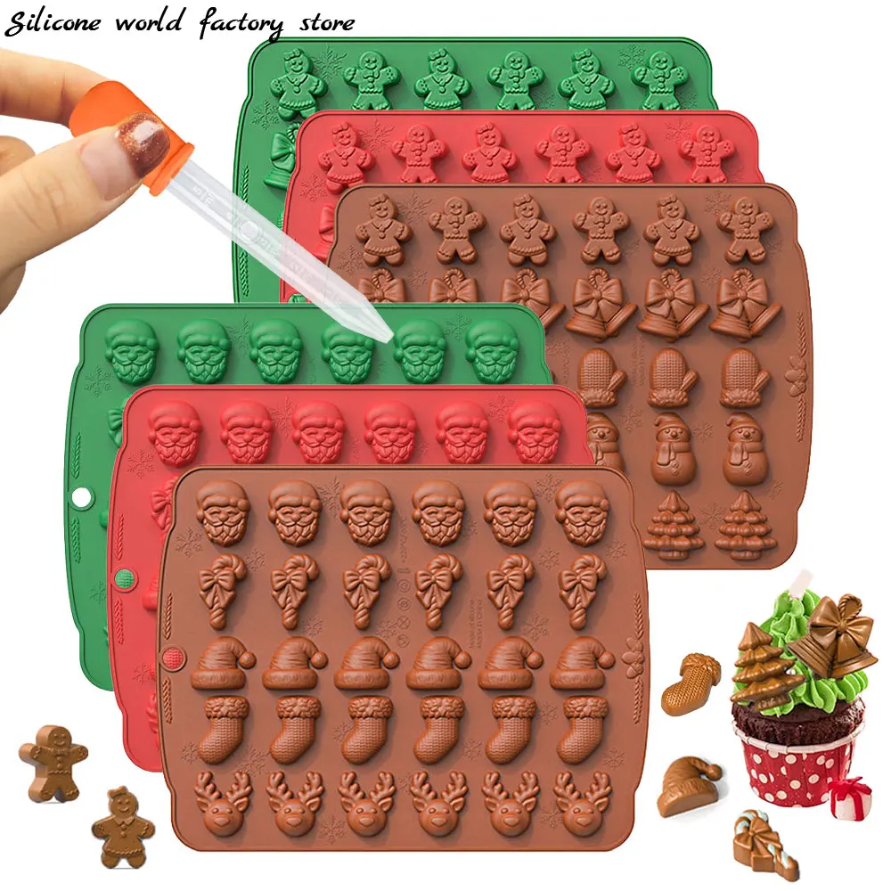 Silikon Welt Weihnachten Silikon Schokolade Formen Keks Backform Candy Fudge Form Kuchen Dekoration Werkzeuge DIY Harz Form