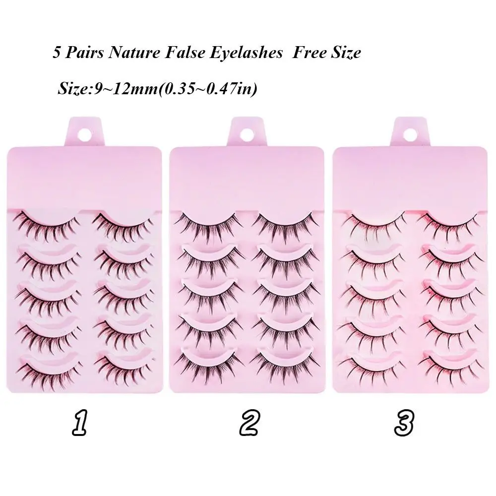 5 paia di nuove ciglia finte a coda di pesce trucco quotidiano ciglia Manga naturali nere grandi ciglia al vapore