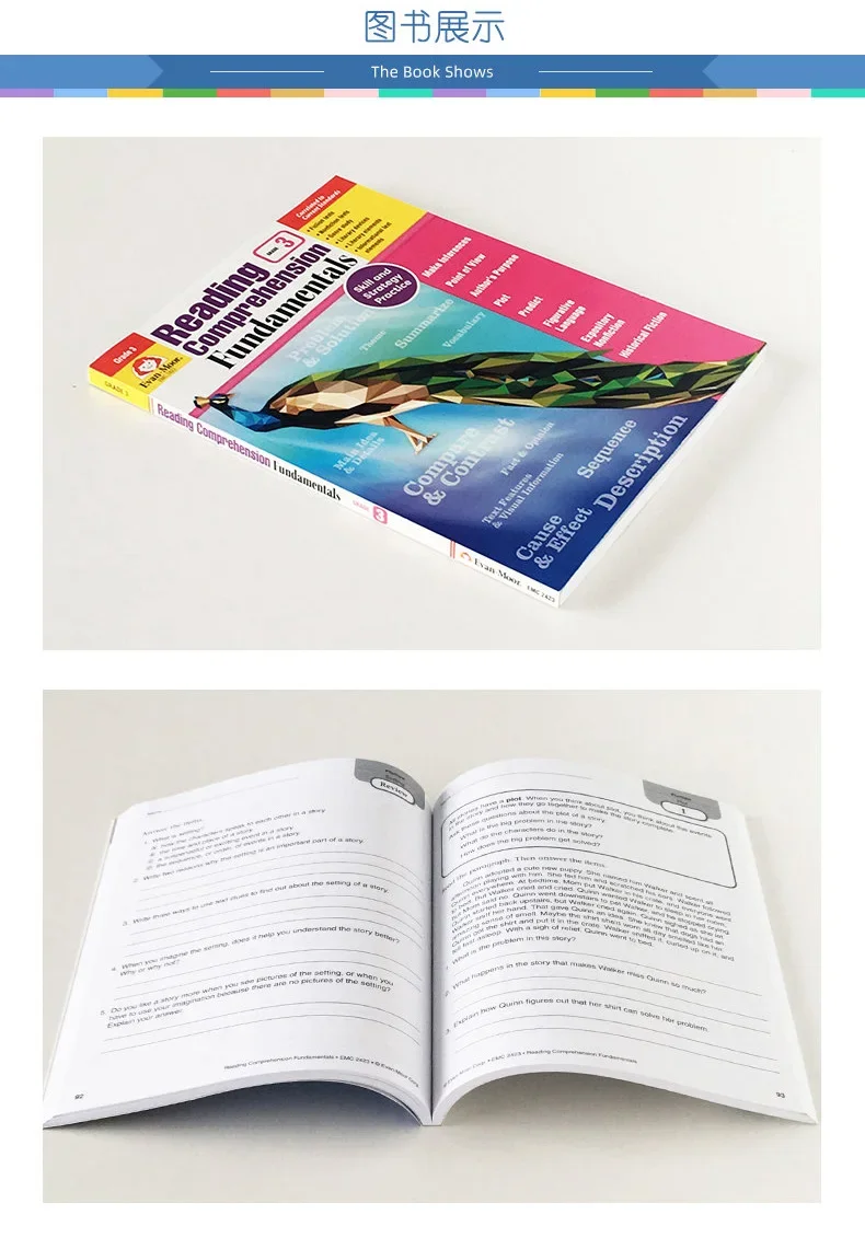 Evan-Moor Reading Comprehension Fundamentals, Grade 3, aged 6 7 8 9 English books 9781629384627