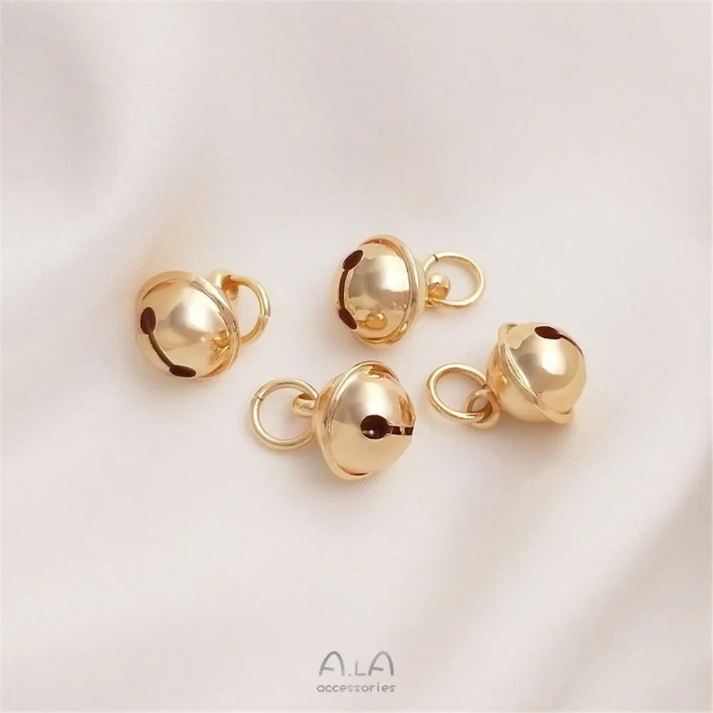 

Color-presearing Bell Pendant 14K Gold on The Run Snow White Hand Rope Bracelet Pendant Diy Material Jewelry Accessories