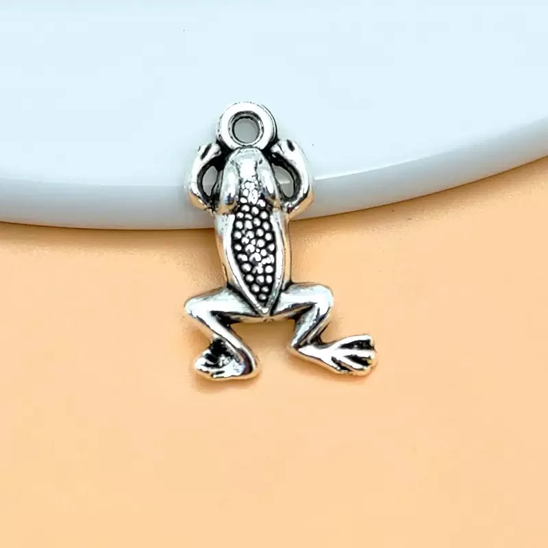 300 Stück antiksilberfarbene Frosch-Anhänger, 21 x 13 mm, DIY-Armbänder, Ohrringe, Schmuckherstellung # 2815 – Detail 1